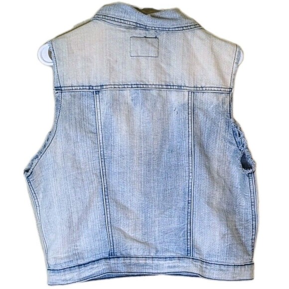 Vintage DAZL Denim Vest 1X Women’s Button-Up Washed Blue Jean Vest Plus Size 1X - Picture 2 of 7